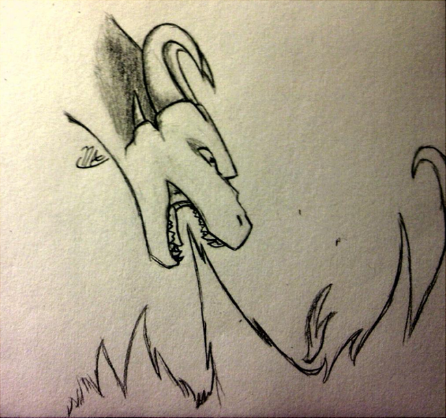 Doodle - dragon breathing fire