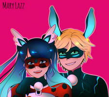 Ladybug and Chat Noir by MaryLazz