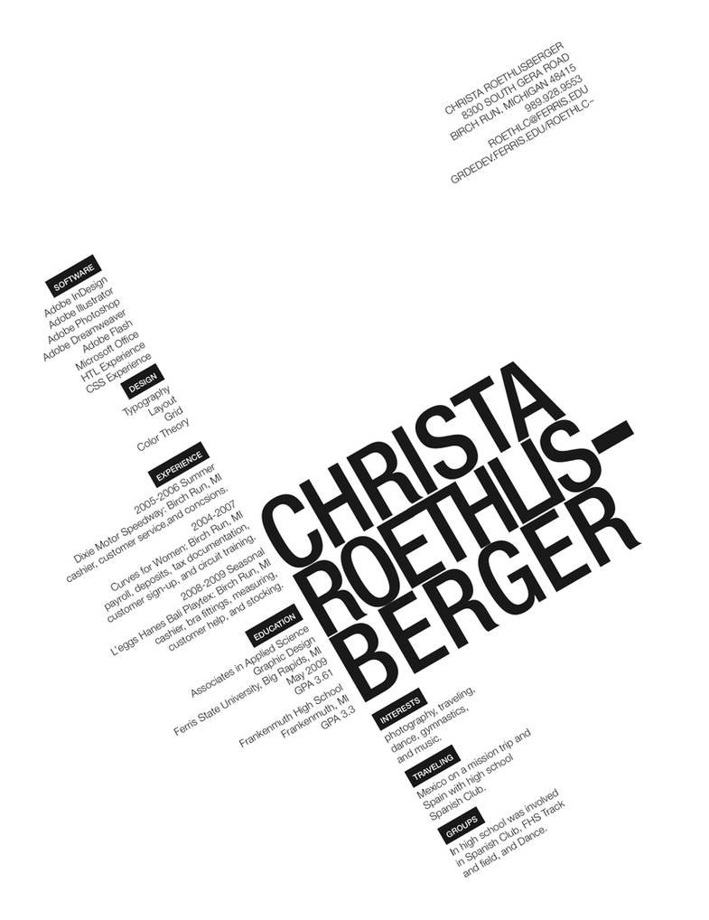 Typographic Resume by christamr