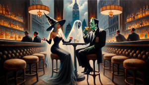 A witch and a monster walk into a bar..