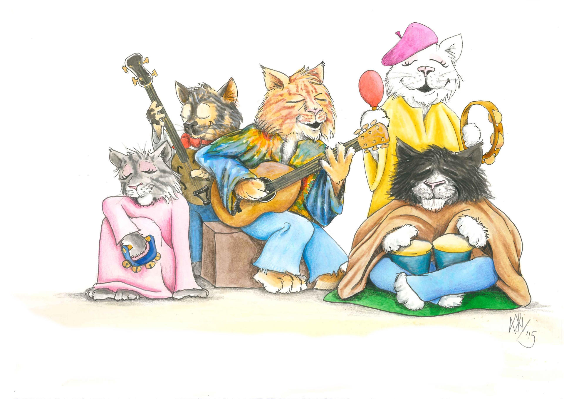 Beatnik cats by AlexCrump on DeviantArt