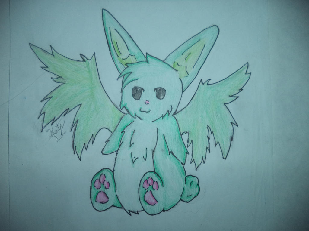Flying Mint Bunny by IzayaRayCross on DeviantArt