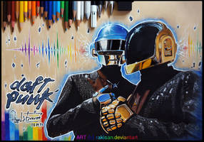 Daft Punk -colored pencil-