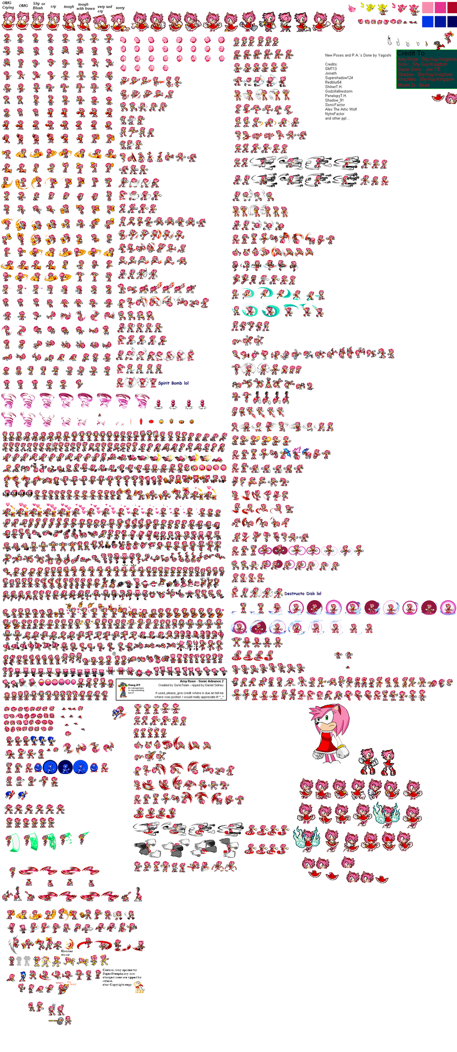 Amy rose spritesheet by jk0424 on DeviantArt