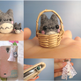 Miniature Felted Totoro Phone Charm