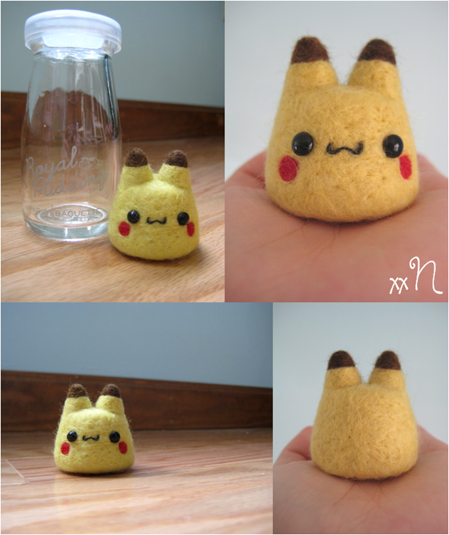 Felted Pikachu Pudding