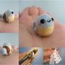 Miniature Felted Squirtle Phone Charm