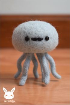 Felted Mustache Jellyfish