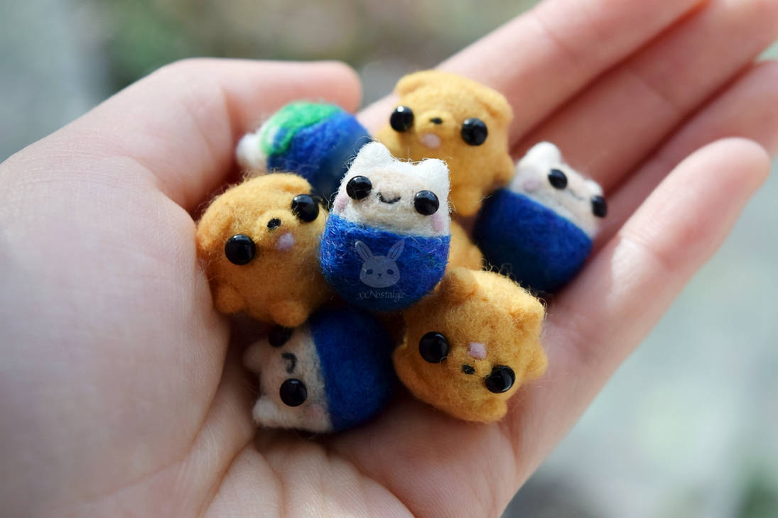 Mini Felted Finn and Jake by xxNostalgic