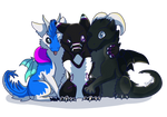 Commission- TheFuzzDragon-Trio of Floof by SkipSkid