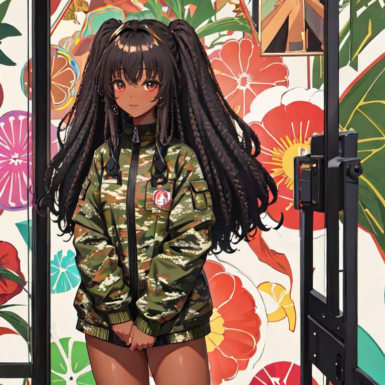 Braided anime girl camo jacket by Lacouture on DeviantArt