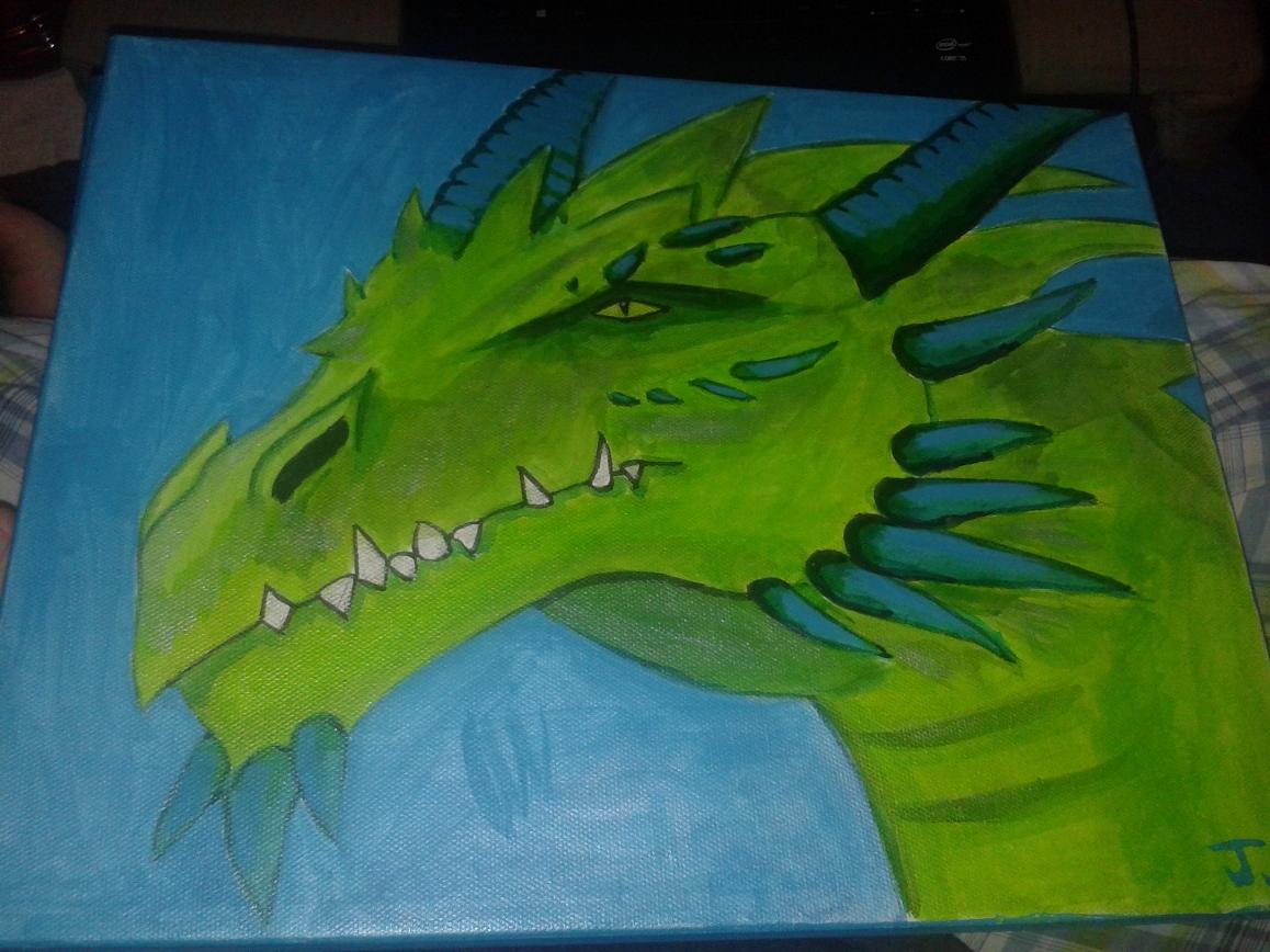 Green/Blue Dragon Painting 2