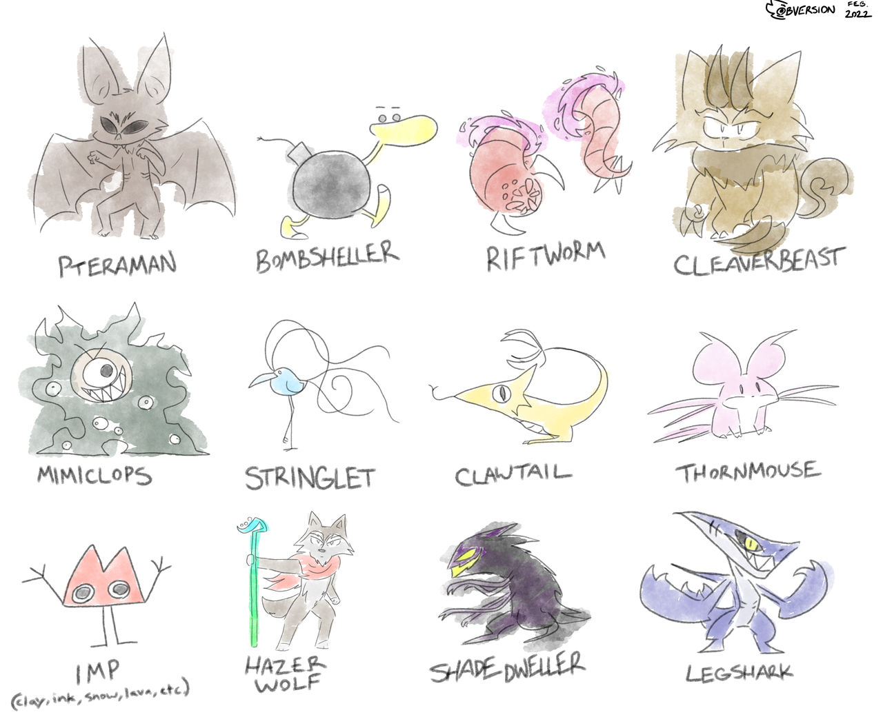 Various Monsters by ObversionFW on DeviantArt
