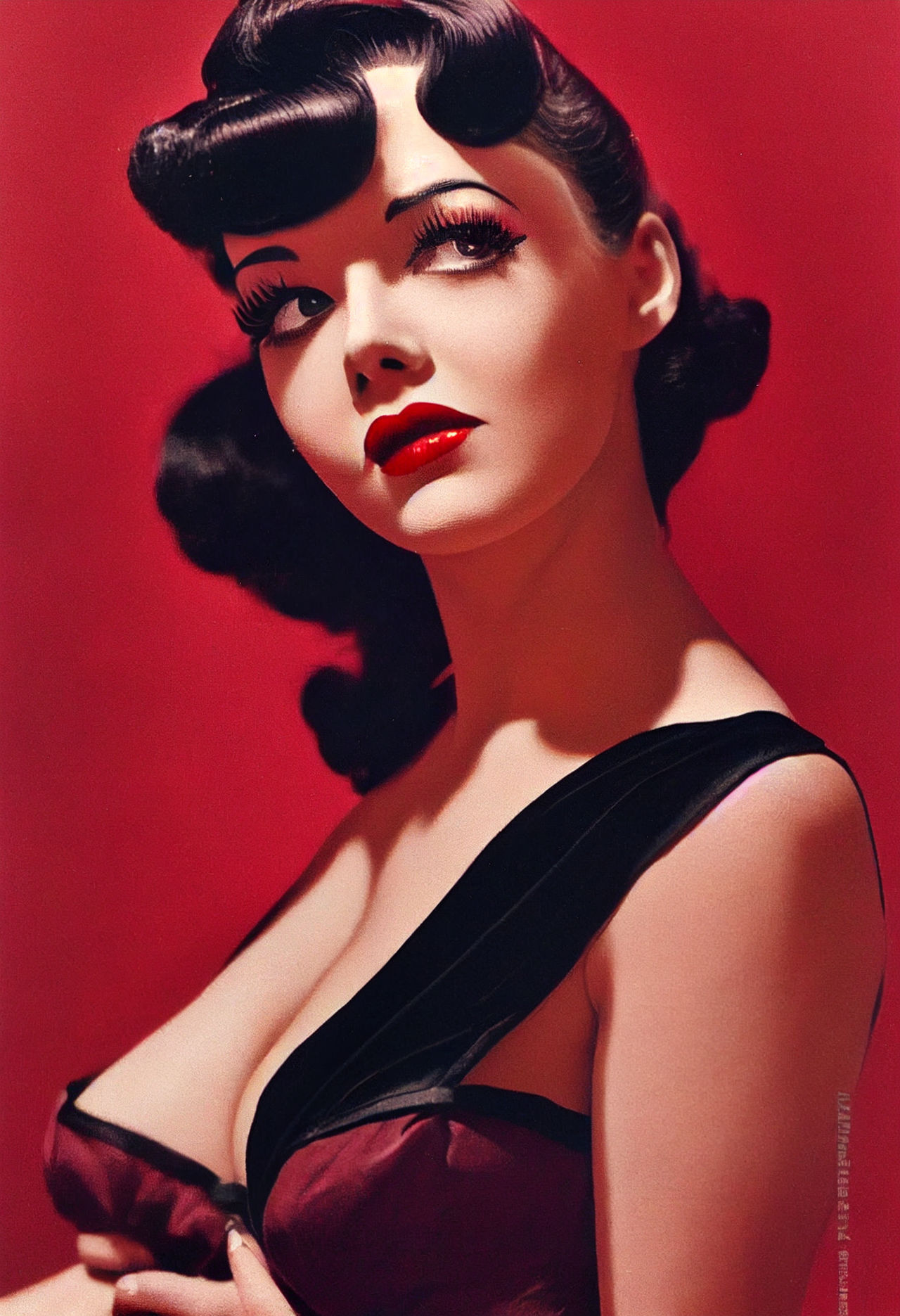CFORS 1960 pinup Betty Page style provocant pose by CFORS2022 on