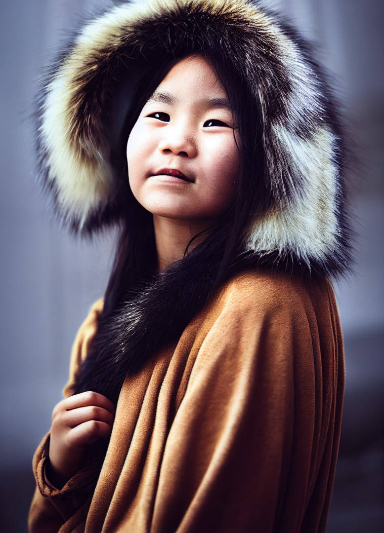 CFORS portrait photo of an Inuit smiling girl wear by CFORS-2022 on ...