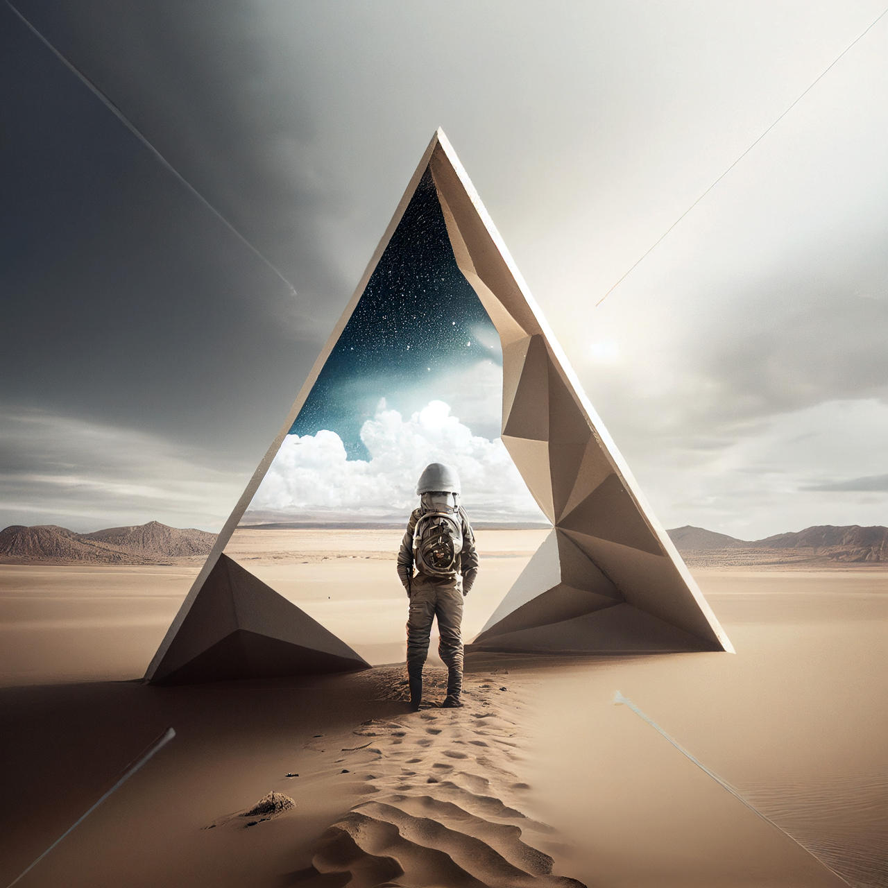 CFORS an astronaut looking at inverted pyramids su by CFORS-2022 on ...