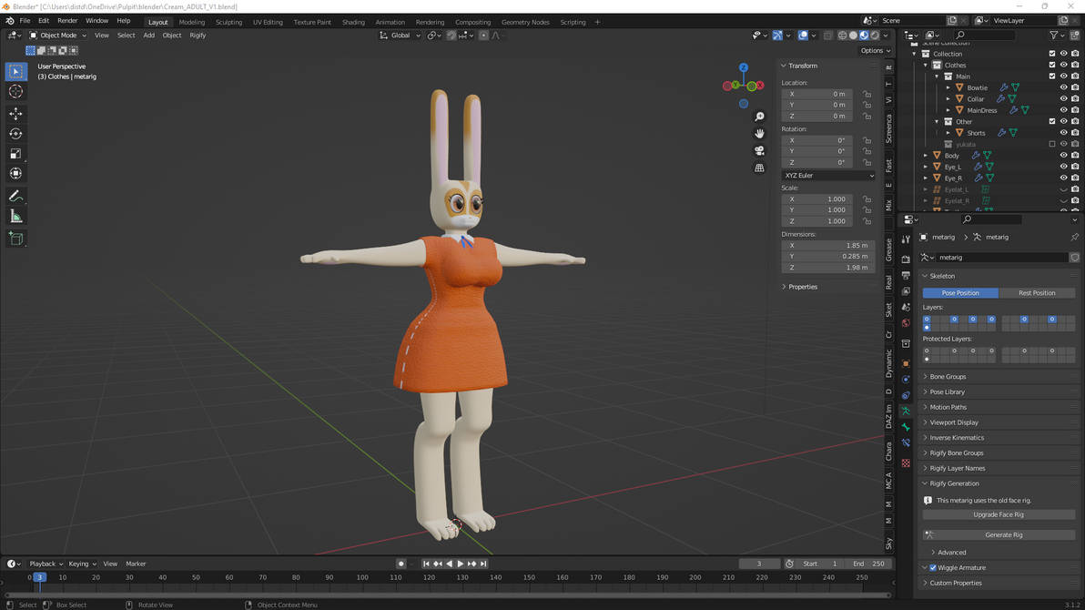 Adult Cream the Rabbit (WIP) by CappyAdams on DeviantArt