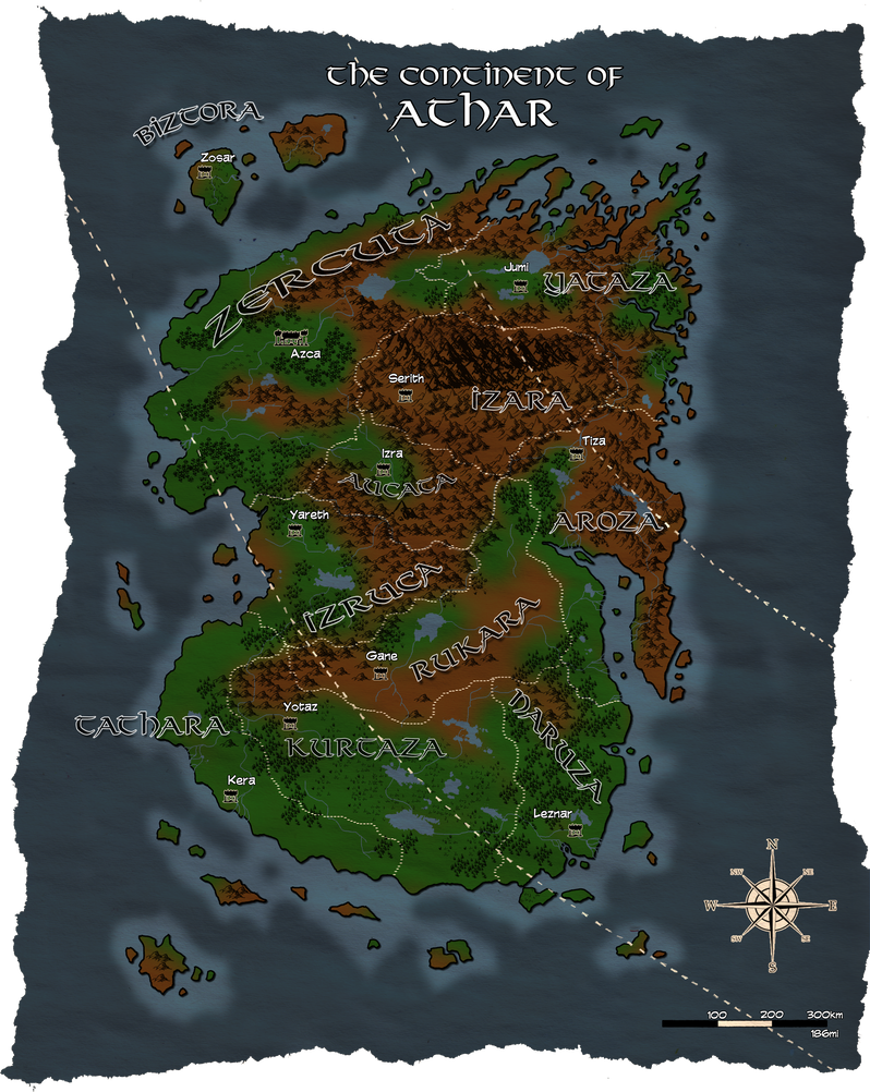 Azarian Stories: Map of Athar by ARVEN92 on DeviantArt