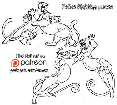 Pose Reference: Fighting Felines + DLC