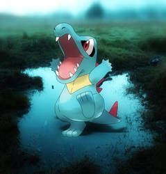 totodile in swamp by magicalyuki