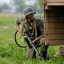 German soldier with flamethrow