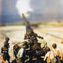 Miniature Effect Photo of American Artillery