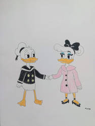 Ducktales Donald and Daisy by pink-purple-madness