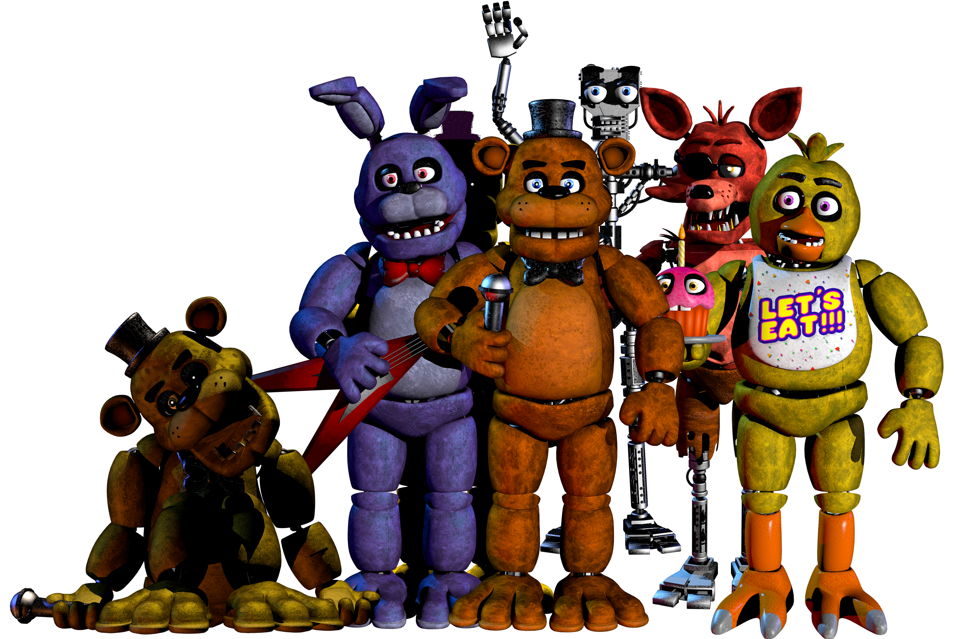 FNAF 1 Main Animatronics by zueiroooooooooooo on DeviantArt