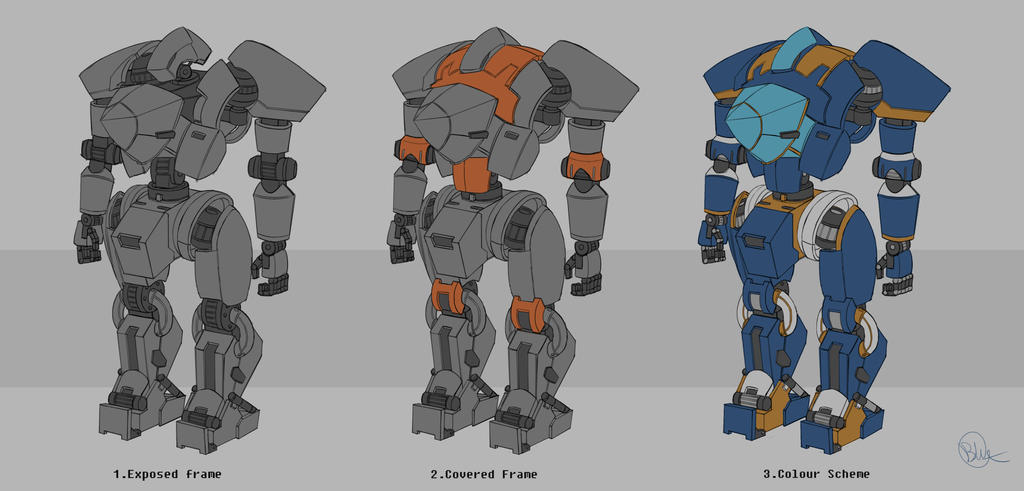 Blue mech by Blueakasa on DeviantArt