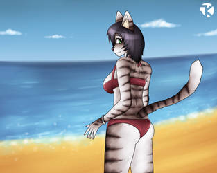 Kitty at the Beach by JK-katori