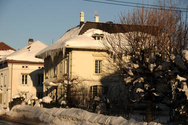 Random house with icicles