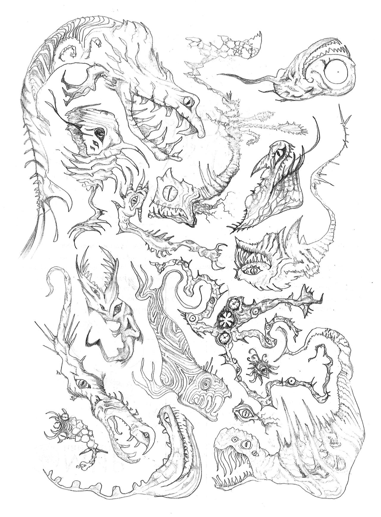 Deep Rising Monster Draw Deep-sea monsters by poznah on DeviantArt