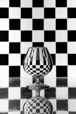 Glass + checkers background