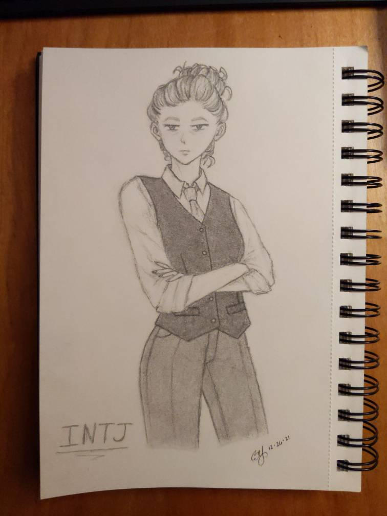 INTJ female - finished sketch by EarlGrey761 on DeviantArt