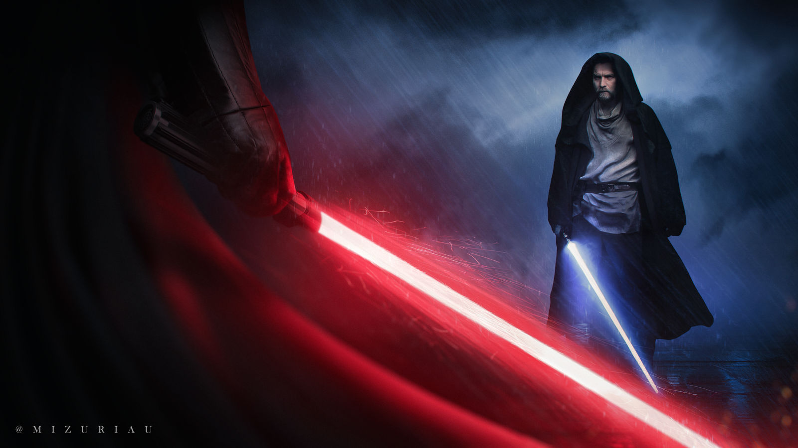Darth Vader vs Obi-Wan Kenobi by MizuriAU on DeviantArt