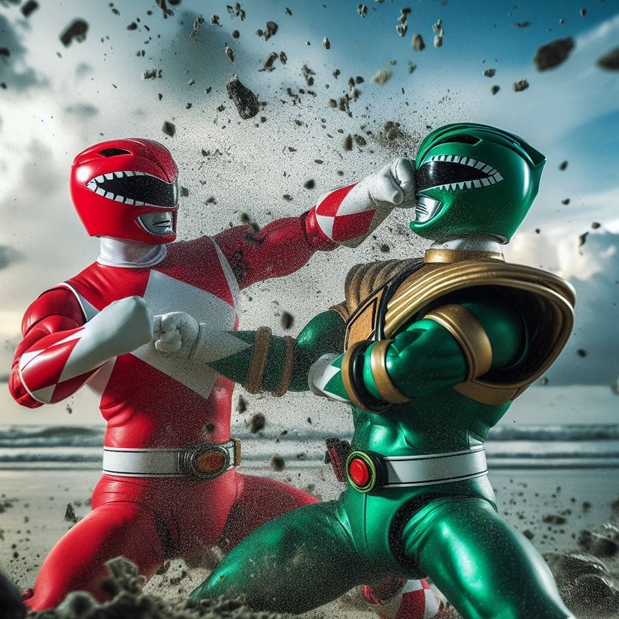 Red vs Green Rangers by adriaz1989 on DeviantArt