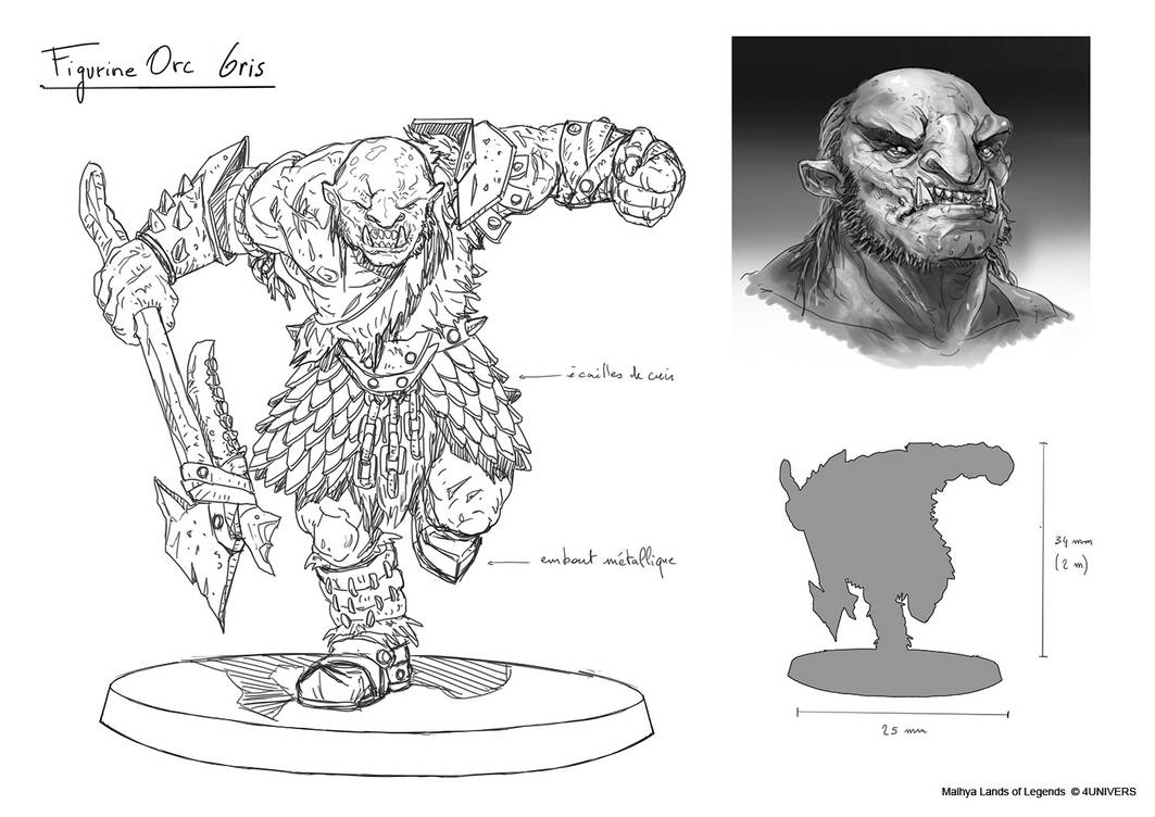 Orc Concept Art Character Design Sketchbook Figure Template: 49 Figure