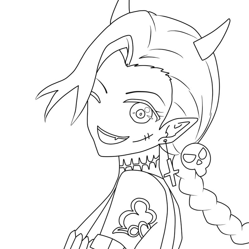 Jinx (lineart) by hulawaki on DeviantArt