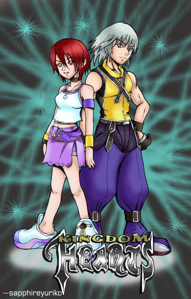 Kairi and Riku -Colored