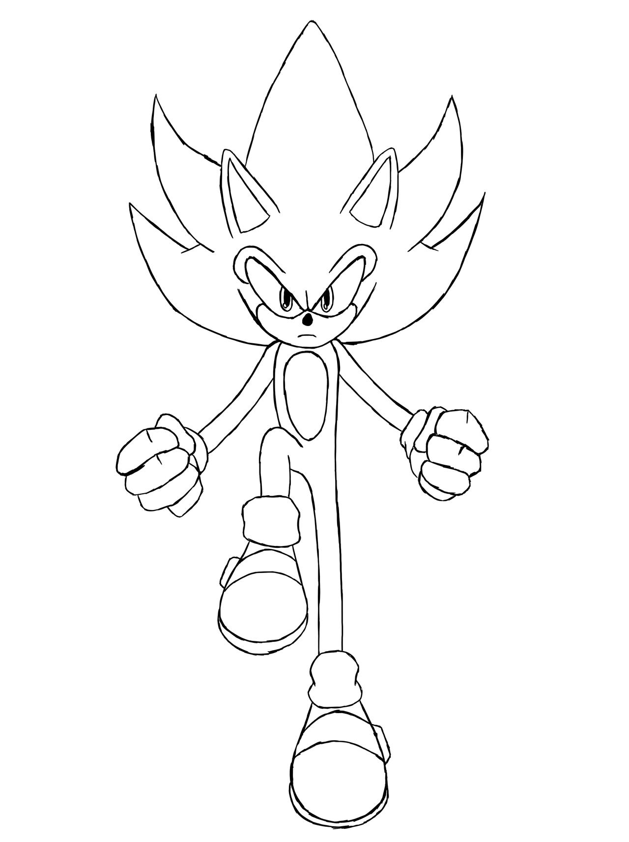 Hyper Outline Super Sonic Lineart by Ecohog759 on DeviantArt