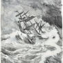 Ship in Storm - pencil study after Oswald Voh