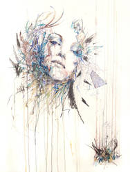 Fragment - Ink and Tea on paper by Carnegriff