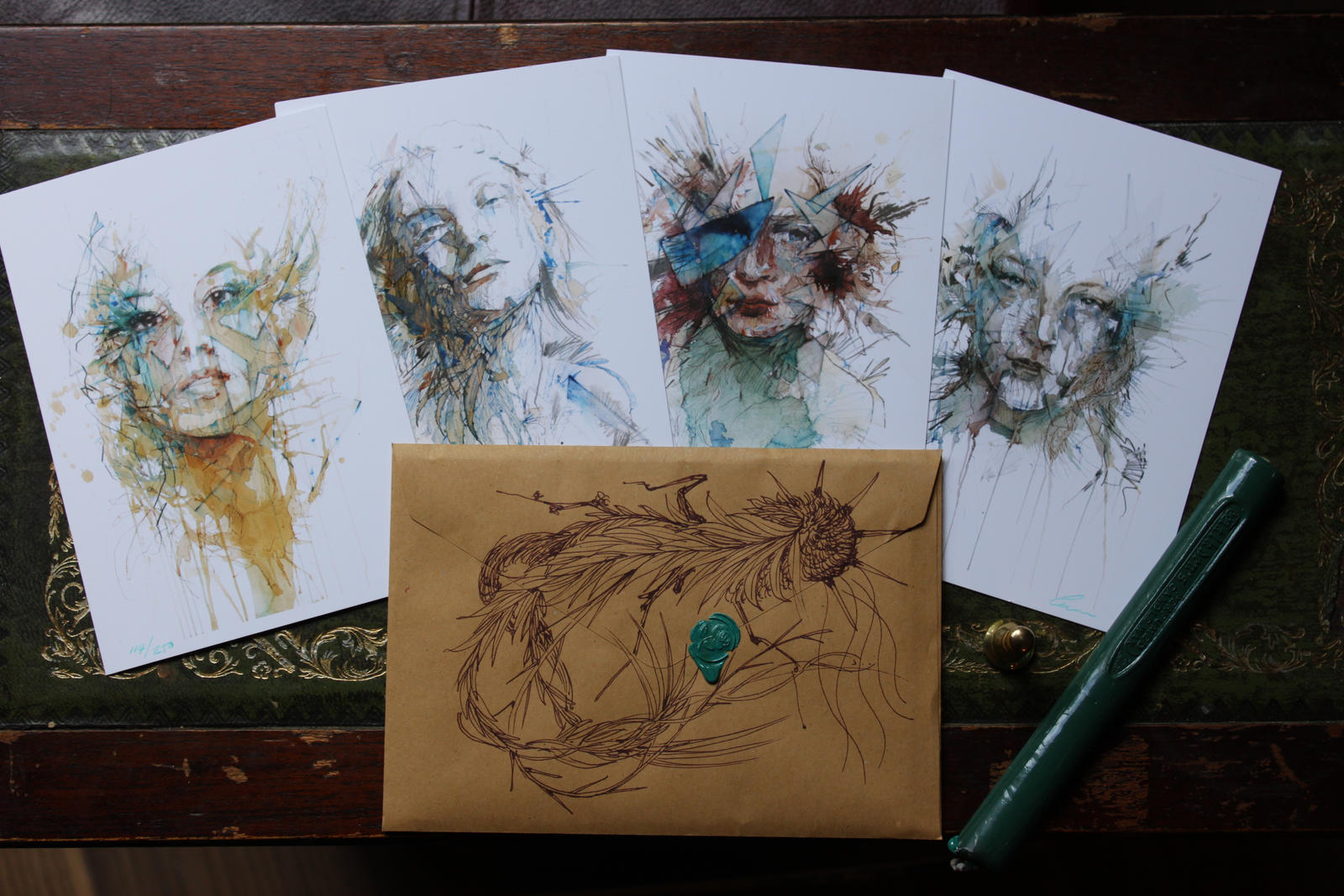 Fragments Postcards - with Hand drawn envelope