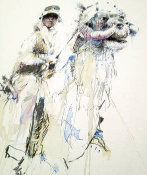 Luke and Tauntaun - ink and brandy