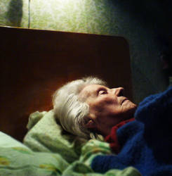 elderly woman in profile