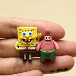 1 inch Spongebob and Patrick