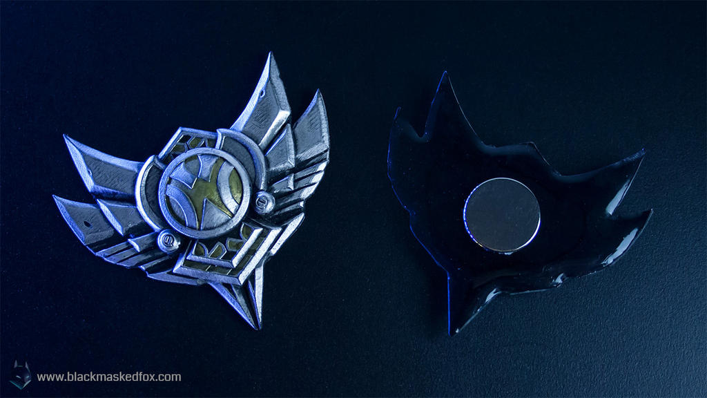 League of Legends Silver Badge Magnet by blackmaskedfox