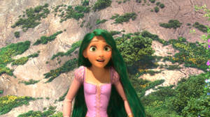Rapunzel with green hair