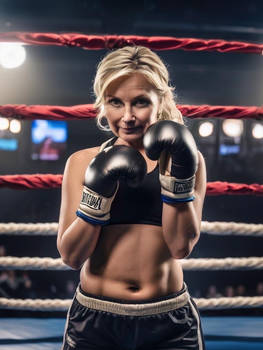 Carol Kirkwood in celebrity Boxing