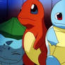 Bulbasaur Charmander and Squirtle